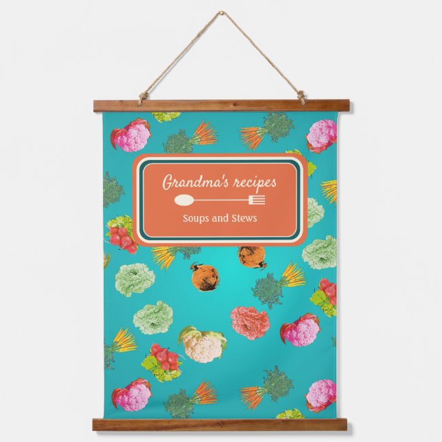 Custom pattern vegetables, carrots, cauliflower hanging tapestry (Front)