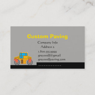 Custom Paving Road Construction Business Card