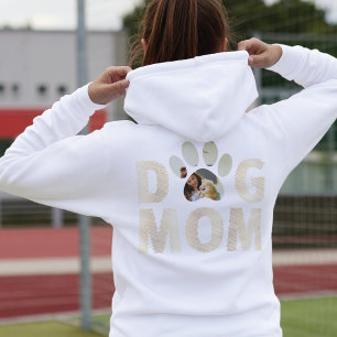 Custom Paw Photo gold Dog Mum Hoodie