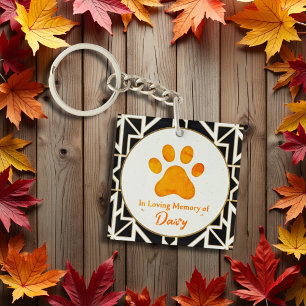 Custom Paw Print Memorial Pet Loss Keepsake Key Ring