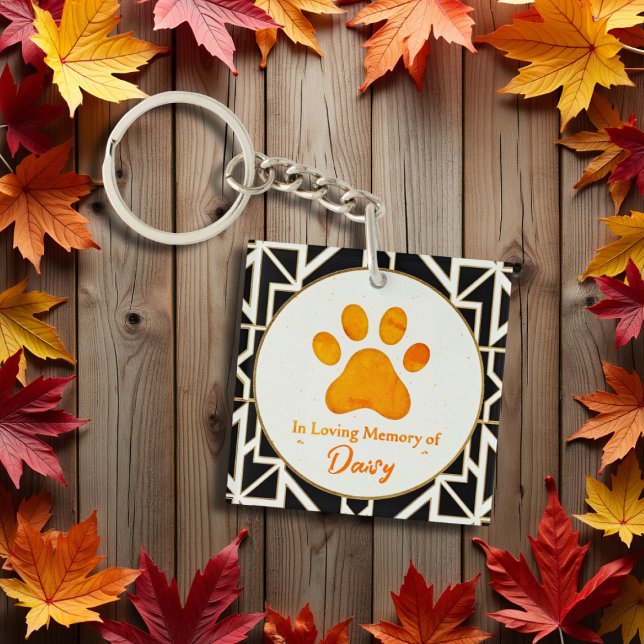 Custom Paw Print Memorial Pet Loss Keepsake Key Ring (Creator Uploaded)