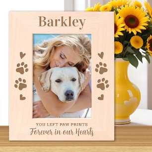 Custom Paw Prints Forever Pet Memorial Wooden Etched Frames