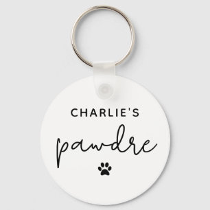 Custom Pawdre Typography Dog Dad New Dog Owner Key Ring