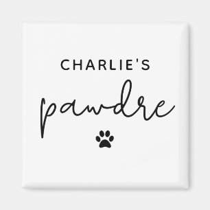 Custom Pawdre Typography Dog Dad New Dog Owner Magnet