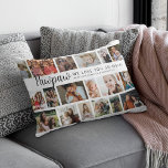Custom Pawpaw 18 Photo Collage Lumbar Cushion<br><div class="desc">Discover our photo-centric scatter cushion, an ideal gift for all the grandfather's in your life. Perfect for birthdays or christmas, these pillows allows you to feature 18 photos as a sentimental keepsake. Emblazoned with a cheerful 'We Love You So Much!' text, you have the flexibility to change or delete the...</div>