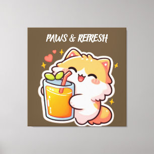 Custom Paws and Refresh Cute Cat Design Canvas Print
