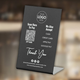 Custom Payment QR Code, Payment  Pedestal Sign