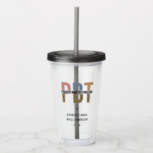 Custom PBT Phlebotomy Technician Leopard Print Acrylic Tumbler