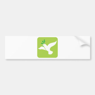 Custom Peace Dove With Olive Logo Bumper Sticker
