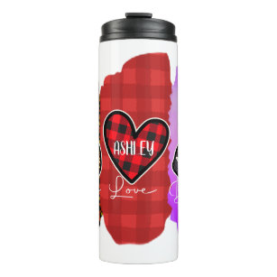 Custom Peace Love Boston terrier with Message Thermal Tumbler