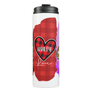 Custom Peace Love English Bulldog with Message Thermal Tumbler