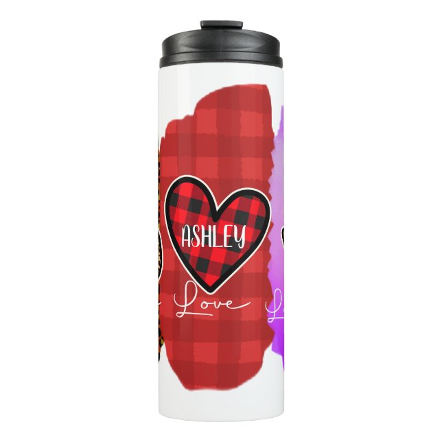 Custom Peace Love Labrador Retriever with Message Thermal Tumbler (Front)