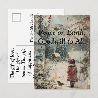 Custom Peace on Earth Christmas Postcards