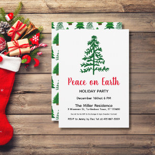 Custom Peace on Earth Holiday Party Invitation