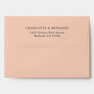 Custom Peach Return Address 5x7 Envelopes