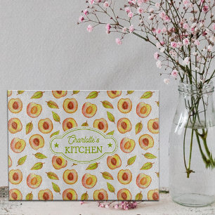 Custom Peach Watercolor, Kitchen Cutting Board
