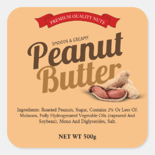 Custom Peanut Butter Label Sticker