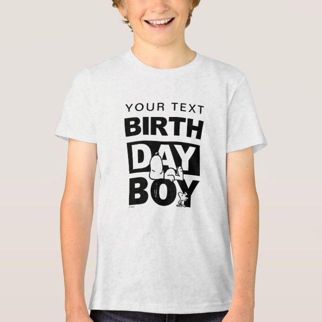Custom Peanuts | Snoopy Birthday Boy Tri-Blend Shirt (Front)