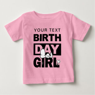 Custom Peanuts Snoopy Birthday Girl Baby T-Shirt