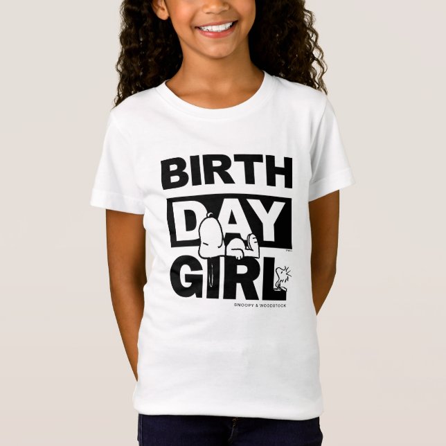 Custom Peanuts | Snoopy Birthday Girl T-Shirt (Front)