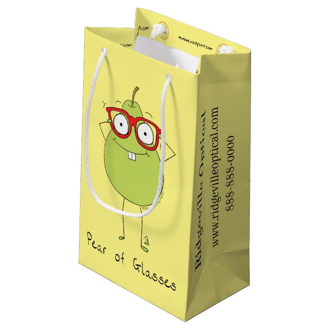 Custom Pear of Glasses Shopping Bag Eye Doctor (Back Angled)