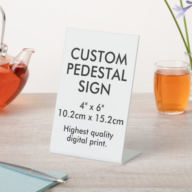 Custom Pedestal Sign 4" x 6" Desk Accessories (In SItu)