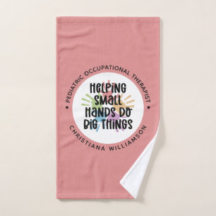 Custom Pediatric OT Occupational Therapist Gifts Hand Towel