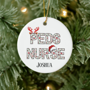 Custom Peds Nurse Christmas Gift Male or Female Ceramic Tree Decoration