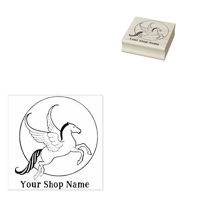 Custom Pegasus Small Business Rubber Stamp (Stamped)