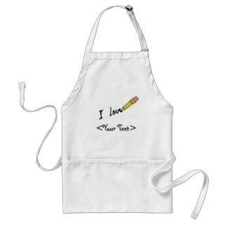 CUSTOM PENCIL WRITING I LOVE, <Your Text> Standard Apron