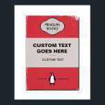 Custom Penguin Book Cover Poster | Personalised<br><div class="desc">Custom Penguin Book Cover Poster | Personalised Vintage Book Print | Classic Book Poster | Retro Prints | Book Birthday Gift</div>