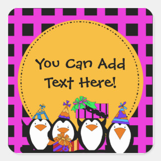Custom Penguin Party Stickers