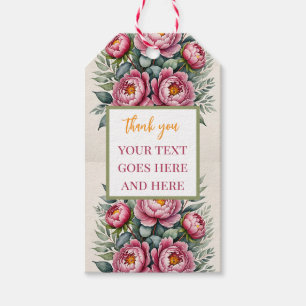 Custom Peony Rose Pink Gift Tag create your own