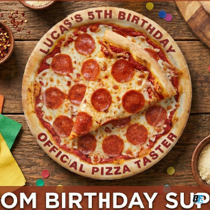 Custom Pepperoni Pizza 5th Birthday-Personalised Paper Plate