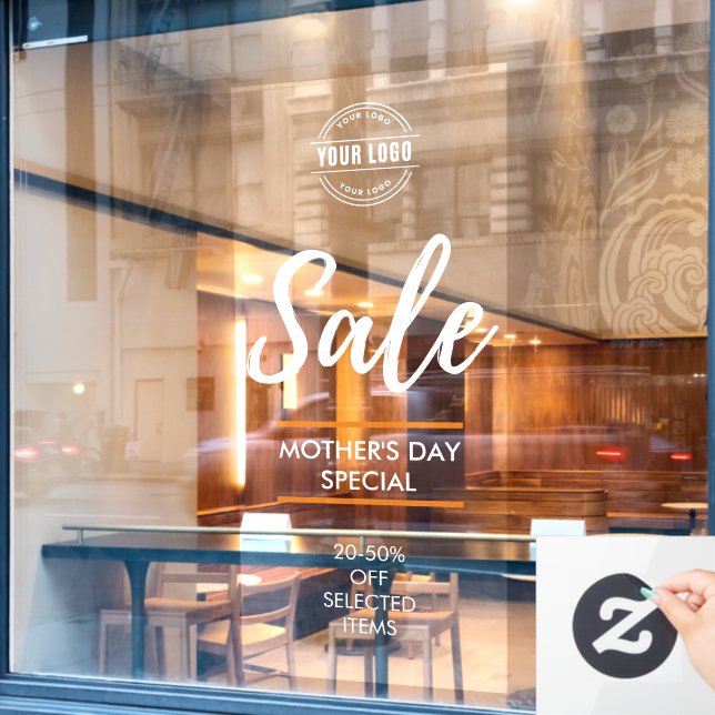 custom Percentage Off White Store Sale (Cafe Window)