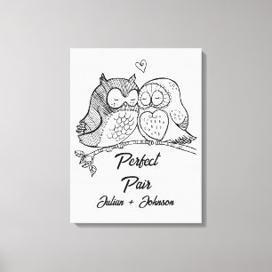 Custom perfect pair matching couple canvas print