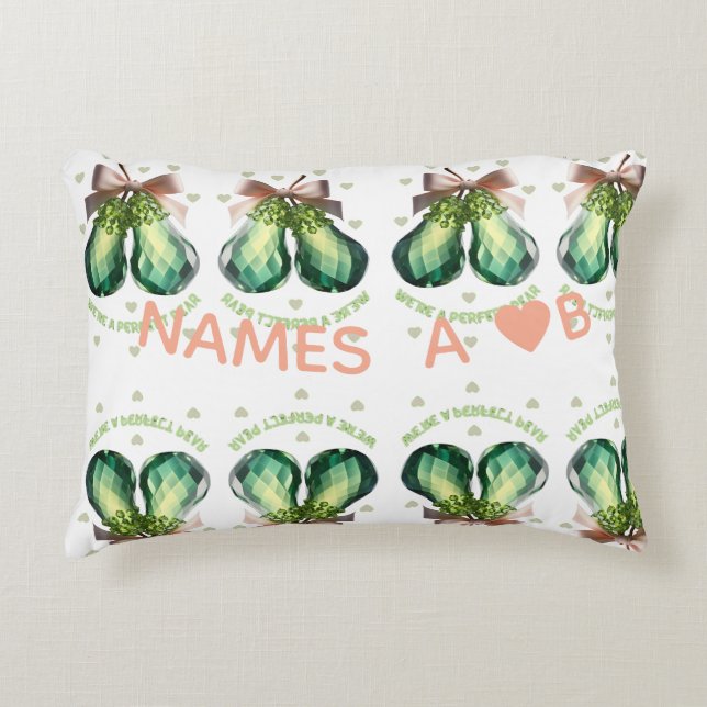 Custom Perfect Pear Crystal Valentine Gift Decorative Cushion (Front)