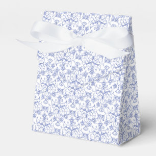 Custom Periwinkle Blue on White Decorative Floral Favour Box
