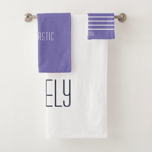 Custom Periwinkle Family  Bath Towel Set