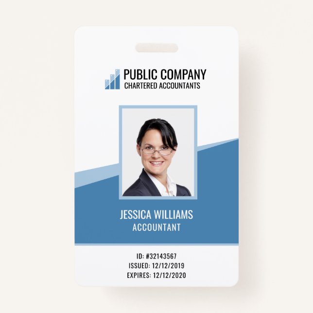 Custom Personal Photo Employee Staff ID ID Badge (Front)