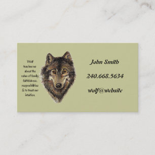 Custom Personal Wolf Totem Business Card