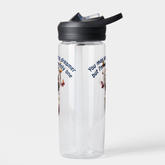 Custom Personalise Boho Owl Beautiful Hippie  Water Bottle (Left)