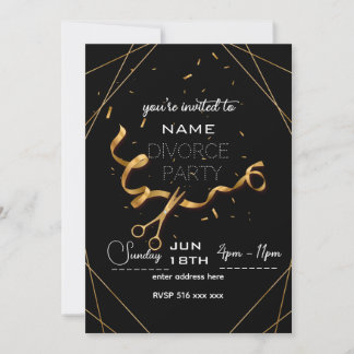 Custom personalise divorce party invitation