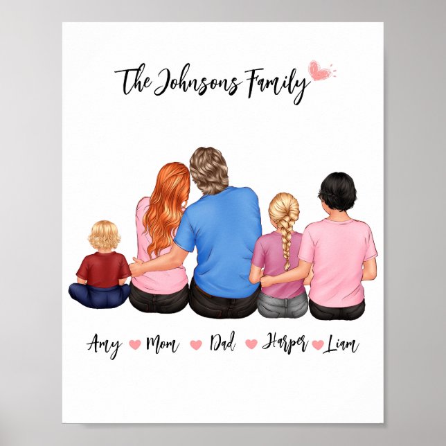 Custom Personalise Family Portrait Poster (Front)