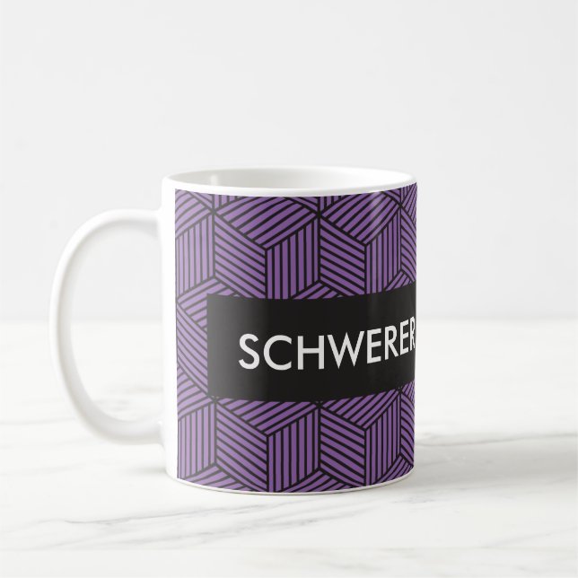 Custom Personalise Geometric Design Coffee Mug Pur (Left)