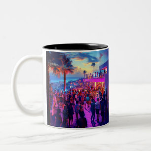 Custom Personalise modern simple template for her Two-Tone Coffee Mug