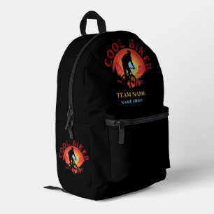 Custom Personalise Name Cool Biker Biking Team Printed Backpack