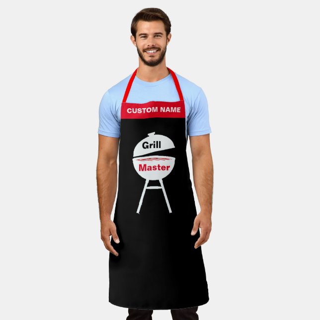 Custom Personalise Name Grill Chef Mens Womens Apron (Worn)