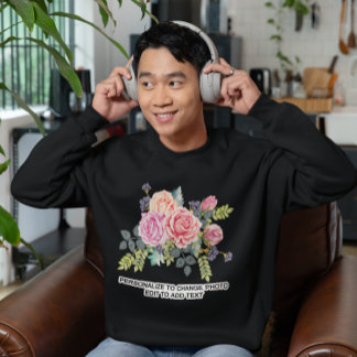 Custom Personalise Photo Artwork Quote Dark Sweatshirt