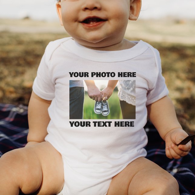 Custom Personalise Photo Baby Your Photo Here Gift Baby Bodysuit (Creator Uploaded)